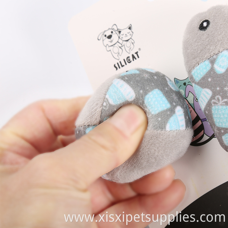 factory directly sell three different pattern plush fish ball cat toys set